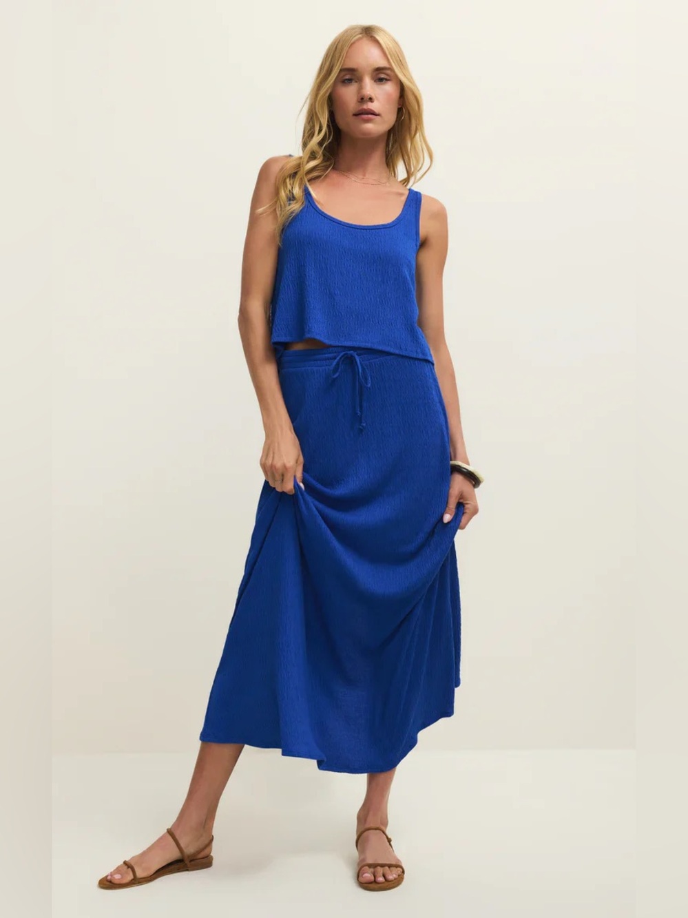 Z Supply Idris Maxi Skirt Cobalt Blue Size XL - Picture 2 of 3